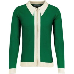 Riva Retro Zip Through Cardigan G 29 Riva Retro Zip Through Cardigan G -Fashionable Men's Clothing Store madcap england riva spear collar ring zip cardigan green jacket 3 02298.1683192026 1