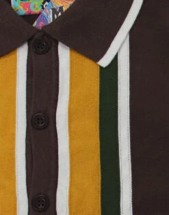 Screamin Jay 1960s Mod Stripe Polo -Fashionable Men's Clothing Store madcap england screamin jay polo brown 1 36155.1661269839