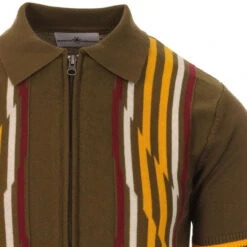 Thunderclap Mod Stripe Zip Polo (G) -Fashionable Men's Clothing Store madcap england shock of the lightning beech 3 16942.1661265682