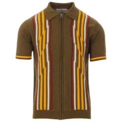 Thunderclap Mod Stripe Zip Polo (G) -Fashionable Men's Clothing Store madcap england shock of the lightning polo beech 4 30359.1661265681