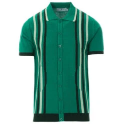 Shockwave Mod Stripe Knit Polo Top -Fashionable Men's Clothing Store madcap england shockwave knitted polo top alpine green 31 23474.1661261993 2
