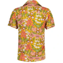 Rock-a-Hula Retro Rayon Floral SS Hawaiian Shirt In Mustard -Fashionable Men's Clothing Store madcap england short sleeve floral rayon hawaiian shirt mustard mc1078 1 82726.1698858543