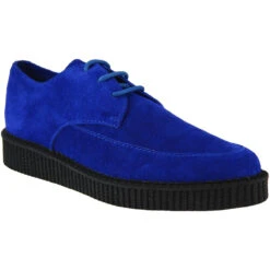 Stray Cat Retro Blue Suede Creepers -Fashionable Men's Clothing Store madcap england stray cat creepers blue 4 99172.1661266634