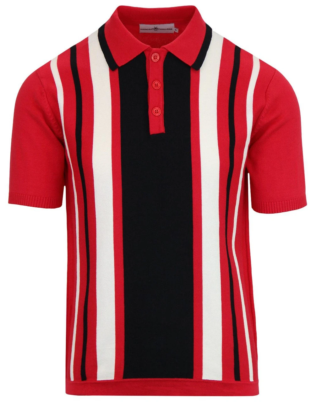 Folklore Mod Stripe Knit Polo RED 7 Folklore Mod Stripe Knit Polo RED - Image 7