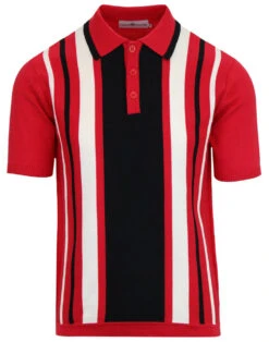 Folklore Mod Stripe Knit Polo (MO) -Fashionable Men's Clothing Store madcap england stripe ss polo knit red 3 64410.1661268016 3