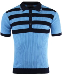 Terry Retro Mod Rib Stripe Polo N -Fashionable Men's Clothing Store madcap england terry polo sky 3 94993.1661271159 1