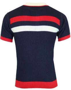 Terry Retro Mod Rib Stripe Polo WW -Fashionable Men's Clothing Store madcap england terry ribbed polo navy 1 57479.1661268987 2