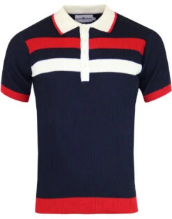 Terry Retro Mod Rib Stripe Polo WW -Fashionable Men's Clothing Store madcap england terry ribbed polo navy 3 82177.1661268986 2