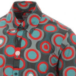 Trip Psych-Out Circle Mod Shirt R/B -Fashionable Men's Clothing Store madcap england trip circles shirt green 3 74555.1661265482