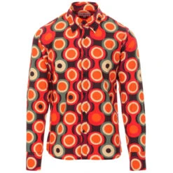 Trip Psych-Out Circle Mod Shirt B/M -Fashionable Men's Clothing Store madcap england trip psych out shirt burgundy 3 55183.1661261515 3