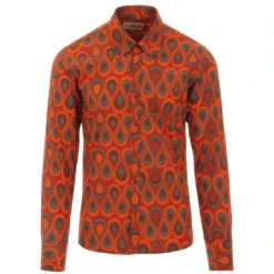 Trip Teardrops 60s Mod Op Art Shirt -Fashionable Men's Clothing Store madcap england trip teardrops op art shirt orange 1 56402.1661265515