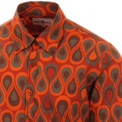 Trip Teardrops 60s Mod Op Art Shirt -Fashionable Men's Clothing Store madcap england trip teardrops shirt orange 2 96428.1661265517