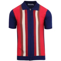 Victor 60s Mod Stripe Zip Polo BLUE 7 Victor 60s Mod Stripe Zip Polo BLUE -Fashionable Men's Clothing Store madcap england victor 60s mod zip polo blue 3 28830.1661266881 1