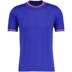 Wilson Pointelle Knit Mod Mock Turtleneck Tipped Tee In Zinfandel -Fashionable Men's Clothing Store madcap england wilson mc1041 pointelle knit top blue 1 73263.1679070656 3