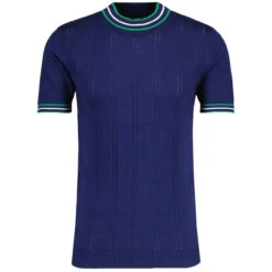 Wilson Pointelle Knit Mod Mock Turtleneck Tipped Tee In Zinfandel -Fashionable Men's Clothing Store madcap england wilson ss tipped knit top navy mc1041 2 60658.1693991701 1