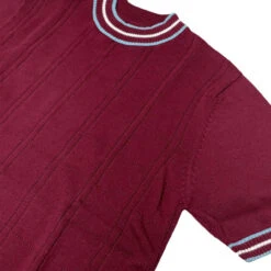 Wilson Pointelle Knit Mod Mock Turtleneck Tipped Tee In Zinfandel -Fashionable Men's Clothing Store madcap england wilson tipped pointelle knit tee zinfandel 4 30601.1695997132