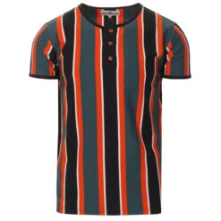 Winstono Mod Stripe Grandad Tee (T) -Fashionable Men's Clothing Store madcap england winstono stripe grandad top tapestry 1 83877.1661262073 1