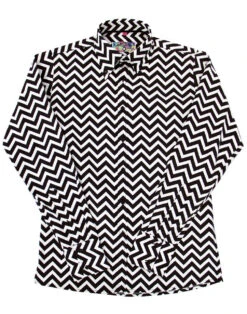 Zig Zag Trip Mod Button Down Shirt -Fashionable Men's Clothing Store madcap england zig zag shirt 3 40869.1661270790