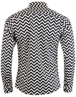 Zig Zag Trip Mod Button Down Shirt -Fashionable Men's Clothing Store madcap england zig zag shirt 4 14072.1661270786