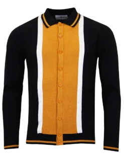 Marriott Suede Mod Polo Cardigan BG -Fashionable Men's Clothing Store madcap marriot black front 10013.1661268925 2