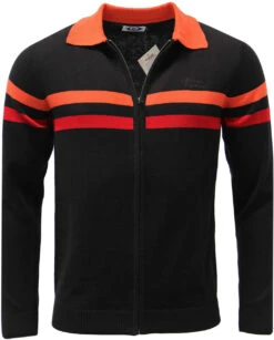 Mavers MADCAP Retro Mod Zip Through Cardigan (B) -Fashionable Men's Clothing Store madcap mavers black 2 38854.1661338741 1