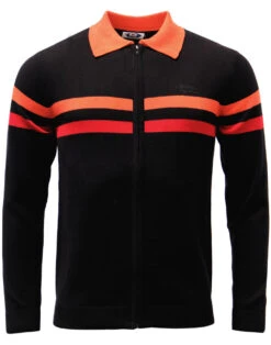 Mavers MADCAP Retro Mod Zip Through Cardigan (B) -Fashionable Men's Clothing Store madcap mavers black 5 03614.1661338740 1