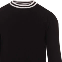 LS Moon Mod Tipped Knit Jumper B/Y 31 LS Moon Mod Tipped Knit Jumper B/Y -Fashionable Men's Clothing Store madcap moon longsleeve top black det1 13486.1661260864 4