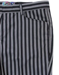 Meadon Mod Boating Stripe Trousers -Fashionable Men's Clothing Store madcap navy grey frogmouth trs 2 62031.1661271425