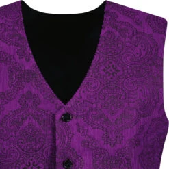 Paisley Manero 70s Cord Waistcoat P -Fashionable Men's Clothing Store madcap paisley cord waistcoat purple detail 84967.1664290846