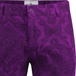 Psycho Paisley Slim Cord Trousers P -Fashionable Men's Clothing Store madcap paisley cords purple detail 59824.1664290827