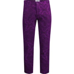 Psycho Paisley Slim Cord Trousers P -Fashionable Men's Clothing Store madcap paisley cords purple front 11576.1664290823