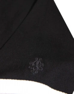 Capone Mod Ska Two Tone Knit Polo -Fashionable Men's Clothing Store madcap panel polo black white close2 36461.1661268975