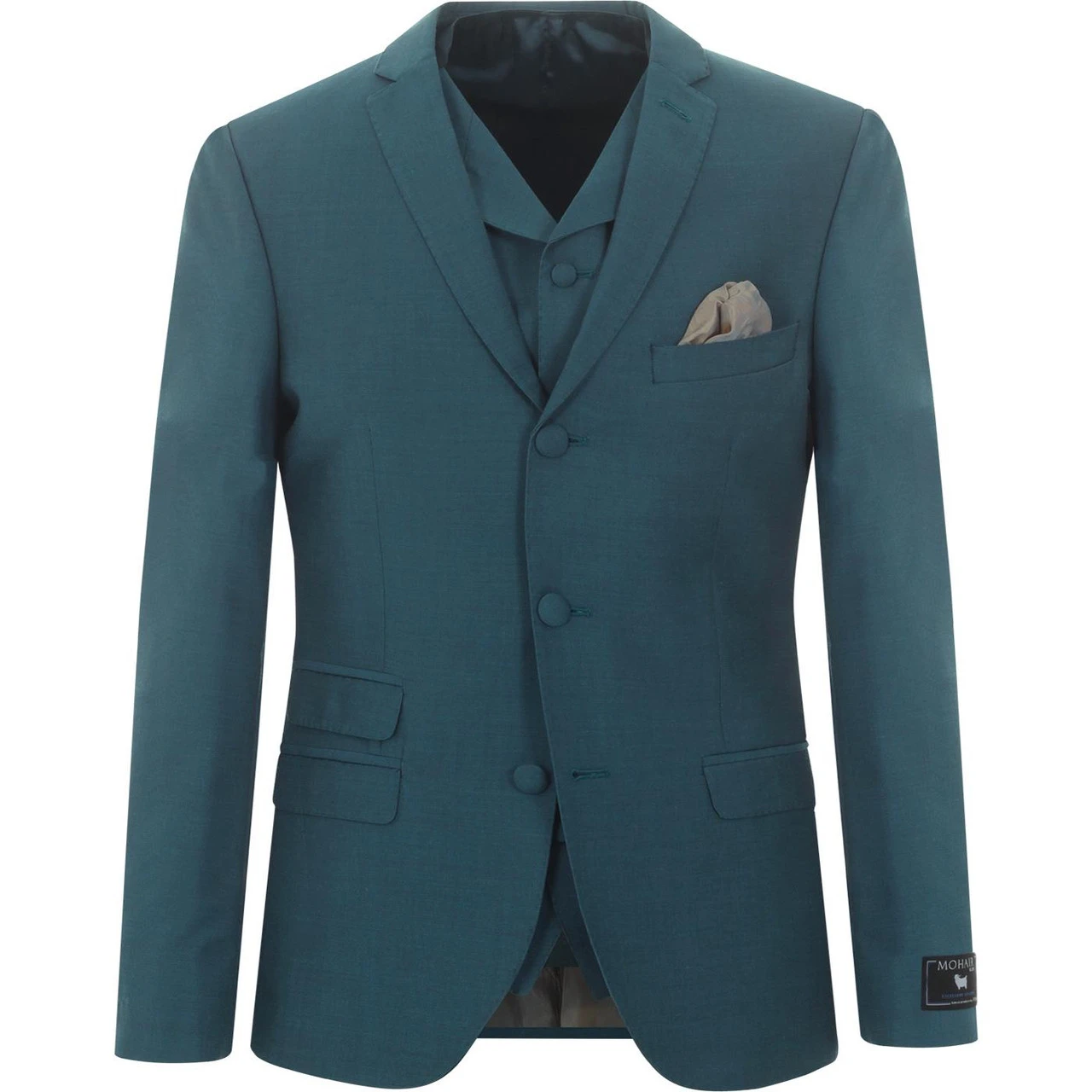 Mod Mohair Tonic Suit Jacket (Teal) 3 Mod Mohair Tonic Suit Jacket (Teal) - Image 3