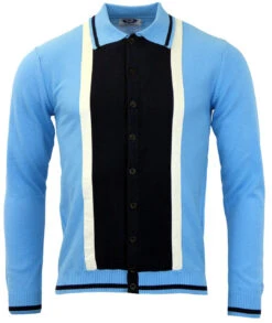 Marriott Suede Mod Polo Cardigan NR -Fashionable Men's Clothing Store madcap england suede marriott blue4 47228.1661272859