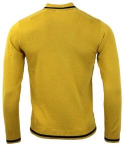 Marriott Suede Mod Polo Cardigan NR -Fashionable Men's Clothing Store madcap england suede marriott mustard1 46509.1661272846
