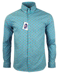 Peacock Mod Indie Peacock Fan Shirt -Fashionable Men's Clothing Store madcap retro peacock shirt1 35709.1661272783