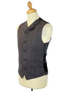 Redford High Fasten Check Waistcoat -Fashionable Men's Clothing Store madcap silver check suit waistcoat2 89687.1661273026