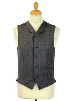 Redford High Fasten Check Waistcoat -Fashionable Men's Clothing Store madcap silver check suit waistcoat4 08038.1661273025