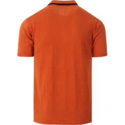 Aftermath Mod Stripe Knit Polo RUST -Fashionable Men's Clothing Store madcapeng aftermath polo rust back1 92085.1661264312 2