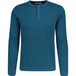 Caine Ribbed Grandad Top (HG) -Fashionable Men's Clothing Store madcapeng caine grandad top mallard front 49955.1673453085 5