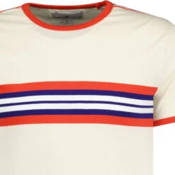 Cassette Retro 70s Stripe Tee (WA) -Fashionable Men's Clothing Store madcapeng cassette tshirt white detail 30794.1678373638