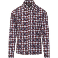 Trip 2nd Sunset 60s Circles Shirt -Fashionable Men's Clothing Store madcapeng circles shirt burg front 37692.1661264484