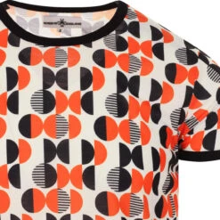 Eclipse Retro Abstract Circle Tee -Fashionable Men's Clothing Store madcapeng geo pattern tshirt white detail 80393.1661262552