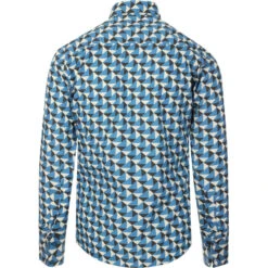 Trip Geo Chevron Retro Mod Shirt -Fashionable Men's Clothing Store madcapeng geo print shirt blue back 52089.1661263266