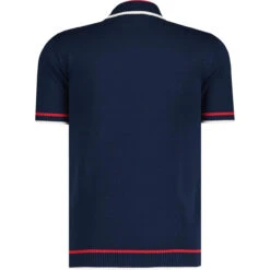 Ripley Grid Jacquard Turtleneck SW -Fashionable Men's Clothing Store madcapeng jaquard turtleneck tshirt navy back 50271.1678197996