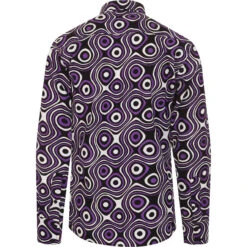 Trip Op Art Mod Big Collar Shirt RL -Fashionable Men's Clothing Store madcapeng opart shirt lilac back 33981.1661262957