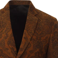 Purple Paisley Rave 60s Cord Blazer -Fashionable Men's Clothing Store madcapeng paisley cord blazer tan detail 14024.1661264630