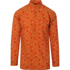 Surbahar Gold Paisley Kaftan Shirt 5 Surbahar Gold Paisley Kaftan Shirt -Fashionable Men's Clothing Store madcapeng paisley kaftan orange front 70517.1661263226