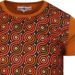 Rock N Roller Rainbow Retro 70s Tee 7 Rock N Roller Rainbow Retro 70s Tee -Fashionable Men's Clothing Store madcapeng print panel tshirt brown detail 22530.1661262527