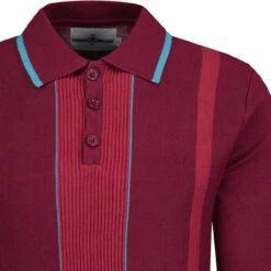 Nova Rib Knit Tonal Stripe Polo (E) -Fashionable Men's Clothing Store madcapeng ribbed polo top port detail 40500.1673453188 2